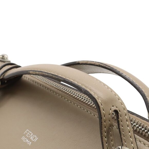 Fendi by the Way 2-Way Shoulder Bag Leather Grey Silver Greige - Picture 4 of 9